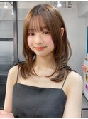 小顔前髪 レイヤーカット デザインカラー フェイスフレーミング"
