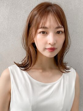 エトラ 渋谷店(etora) 小顔 前髪 ミディアムレイヤーカット ダークアッシュ "