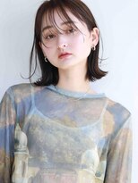 ムウ 難波(MOU) ボブクールショート前髪イメチェンピンクベージュ30代40代50代