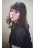 【銀座aRietta】20代 無造作も可愛いミディカール/暗髪/前髪あり