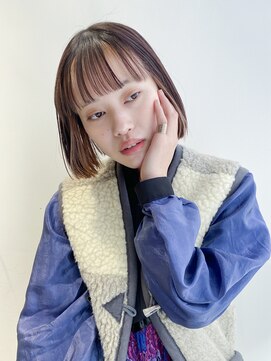 アルバム 銀座(ALBUM GINZA) インナーボブ_ミニウルフテラコッタくすみブルー_88511