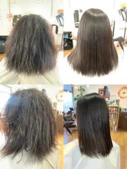 ヘアーアトリエ アルバ(hair atelier alba)の写真/平日限定クーポンあり★ダメージレスだから叶う、やわらかな手触りと艶やかなナチュラルストレート♪