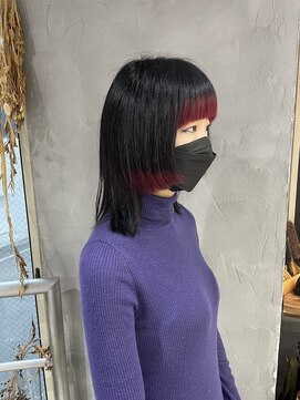 リュッカ(Lyuck) 【MANA】ワイドバング/モード/ボルドー/姫カット