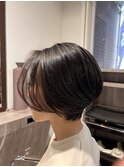大人可愛い20代30代40代/前下がりショートボブ/丸みショート◎