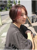 ハンサムショート＆フェイスフレーミングピンク