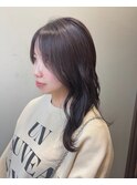 ラベンダーグレージュ×顔まわりレイヤー