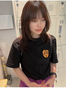 天神美容室 【KASUMI天神美容室】オレンジブラウン×海外レイヤー