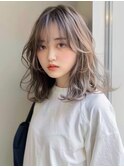☆オリーブグレーココアベージュ小顔クラゲヘアー/黒髪/髪質改善