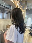 フロントレイヤーロングとアッシュグレージュ