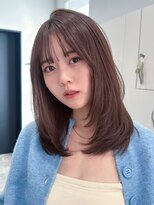 ノイ 銀座(noi)&nbsp;顔周りレイヤーカットミディアムレイヤーベージュカラー