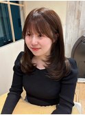 2wayシースルーバング小顔顔周りレイヤー韓国ヘア20代30代