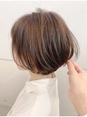 大人かわいい小顔丸みのあるショートボブ 20代30代40代 横浜