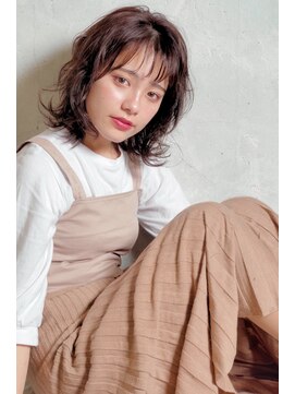 クシュ 所沢東口店(kusyu...) ミントグリーンホワイティアッシュ×ウルフボブ×くせ毛ショート