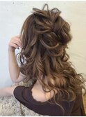 トップアレンジのダウンスタイル★耳出さないハーフアップ★新宿