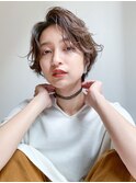 ハンサムショート_チェリーブラウンフェミニンロング_29103