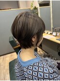 白髪ぼかしハイライト×パノラマショートカット