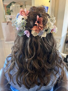 ヘアメイクアンドスパ エステ カエル(Hair make&SPA Kaeru) 結婚式ロケーション前撮り☆ハーフアップ