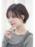 美髪艶ショートマッシュグレーベージュクリアカラー