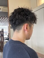 ラフ バイ マグ 南松本(R.A.F. by Mag)&nbsp;刈り上げツーブロックアップバングツイストスパイラルパーマ