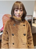 ブリーチなしダブルカラーヘーゼルベージュレイヤーカットウルフ