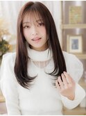 グレージュアッシュ艶髪ストレート小顔ロングa川口20代30代40代