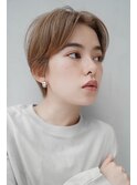 【GEEKS渋谷】マッシュショートウルフ/艶髪/マロンベージュ/小顔