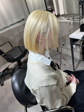 セレーネヘアー オオサカ 心斎橋店(Selene hair OSAKA) ブリーチカラー/ブロンドカラー/金髪ボブヘア/心斎橋/学割U24