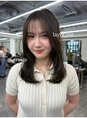 ミディアムレイヤーカット顔周りレイヤーウルフハッシュカット