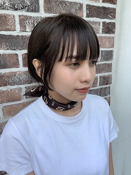 ヘアー アイス カンナ(HAIR ICI Canna) 20代30代大人可愛いアッシュベージュくびれボブ耳掛け透明感