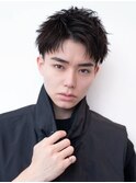 ツイストパーマ七三オールバックマッシュウルフスリークショート