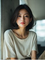 ロッソ 大橋店(Rosso) 暗髪のふんわり顔まわりボブ【大橋】