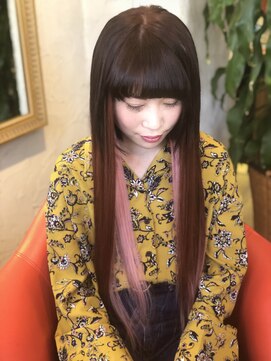 ボンビィヴァン(bon-vivant) ヘアカラ-とインナ-カラ-にベビーピンクのシ-ルエクステ