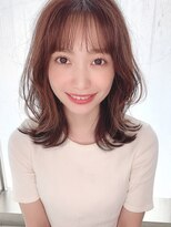 ひし形韓国風ヘア（耳かけ毛先パーマイメチェン）