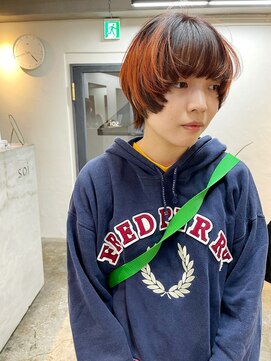 ソイ 下北沢(soi) 【Orange】ショートウルフ_伸ばしかけマッシュウルフ_オレンジ