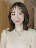 ガーデンヨコハマエスト(GARDEN YOKOHAMA est)&nbsp;ロブ　こなれミディ　イメチェン　前髪　外ハネ　艶カラー