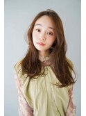 くびレイヤーエモージュ前髪ピンクベージュワンカール【立川】