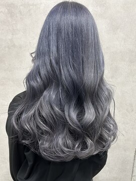 ルノン(LUNON) ブルーシルバーカラー/ケアブリーチ/ハイトーン/韓国/ロングヘア