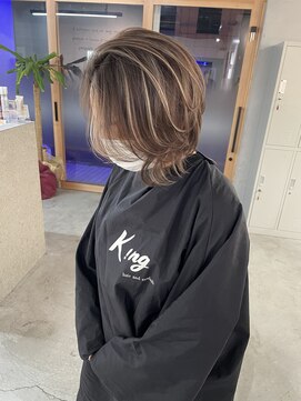 キング 高槻(K!ng) 縮毛矯正髪質改善ハイライトレイヤーカット高槻美容室エクステ
