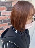 ブリーチなしダブルカラーアプリコットオレンジレッド