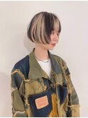 前上がりボブ、セクションカラー、デザイン