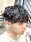 【Hale】ブルーブラック/スパイキーショート/フェザーパーマ原宿