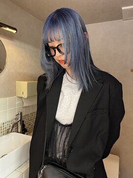 ネルケ 立川(nelke) ネイビーブルー/ダブルカラー/韓国ヘア