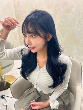 シイム(CYM) 艶髪/ネイビーブルー/韓国レイヤー