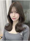 レイヤーカット顔まわり前髪セミロング20代30代40代