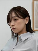 20代30代ミニボブ前髪あり前髪なし顔周りレイヤーカットオリーブ