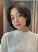 大人ボブ小顔ショート顔まわりレイヤーボブ内巻きボブ表参道30代