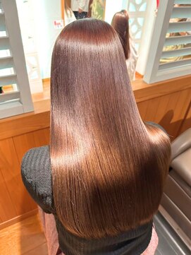 セミロング/髪質改善/水素カラー/艶感/艶髪