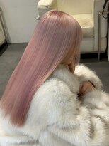 ベレーザ 渋谷(BELEZA) 17585ホワイトピンクブリーチバーガンディルーツカラーロング