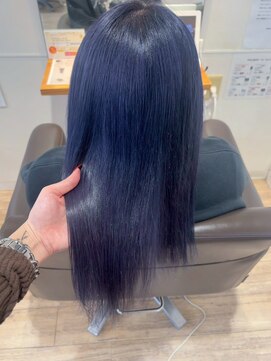 ヘアショップ エヌアンドエー 久喜菖蒲店(hair shop N&A) ネイビーブラックロングストレート×透明感カラー