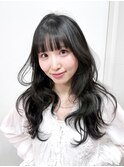 前髪カット顔周りレイヤー韓国ヘアイメチェン_F31604